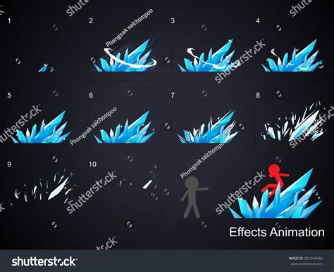 animación con efecto de hielo.Puede usarse: vector de stock (libre de ...