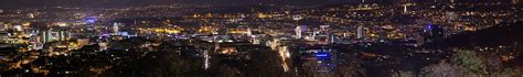 Gigantic Stuttgart panorama at night with main station and new public library Photograph by ...