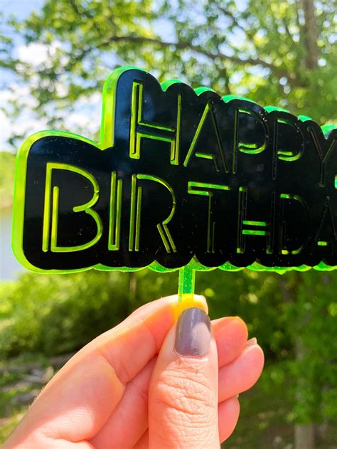 80s Cake Topper Neon Cake Topper Glow Cake Topper Neon | Etsy Hong Kong