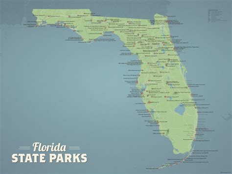 Florida State Parks Map 18x24 Poster - Best Maps Ever