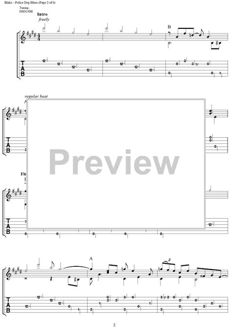 Police Dog Blues" Sheet Music for Guitar Tab/Vocal - Sheet Music Now