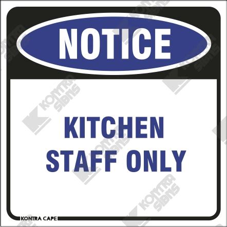 WC121 - Kitchen Staff Only - Kontra Signs