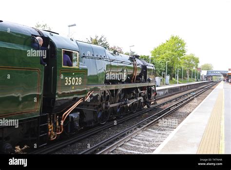 Merchant Navy Class 35028 Clan Line Steam locomotive, Whitton Railway ...