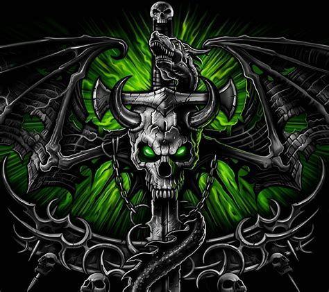 Neon Green Skull Wallpapers - Top Free Neon Green Skull Backgrounds - WallpaperAccess