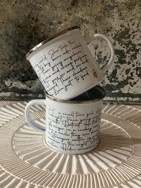 Crooked Halo - Journey “Small town Girl” Lyrics Metal Mug – Jenny's ...