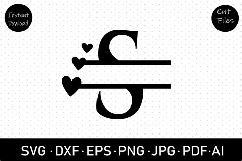 Split Letter S Monogram, SVG Cut File Gráfico por Rizu Designs · Creative Fabrica