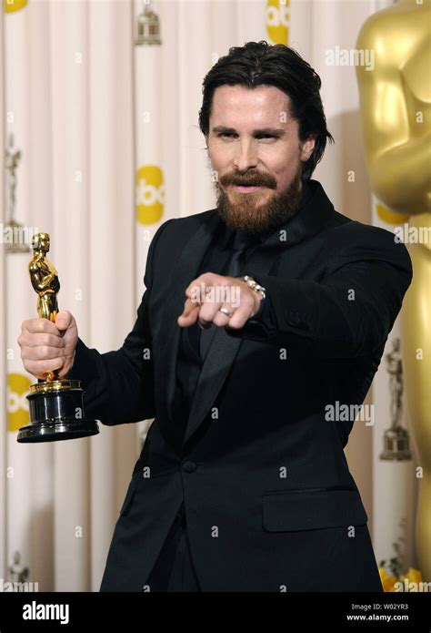 Best Supporting Actor Christian Bale poses with his Oscar at the 83rd ...