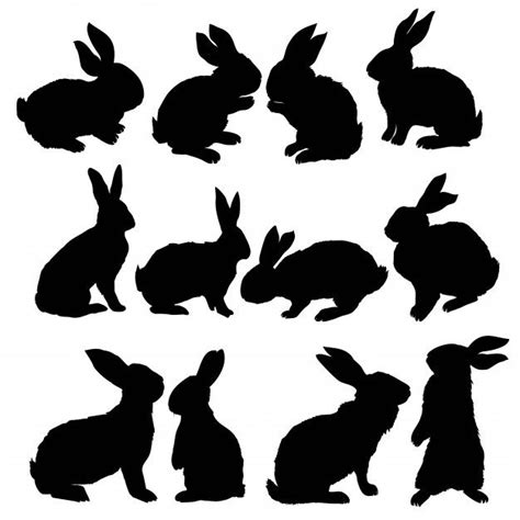 Silhouette Of A Sitting Up Rabbit, Vector Illustration in 2021 | Rabbit ...