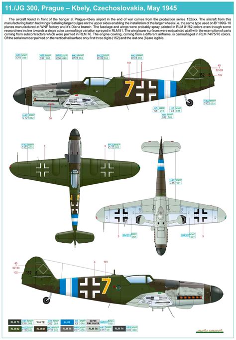 Asisbiz Messerschmitt Bf 109G10 Erla 11.JG300 Yellow 7 Prague Kbely ...