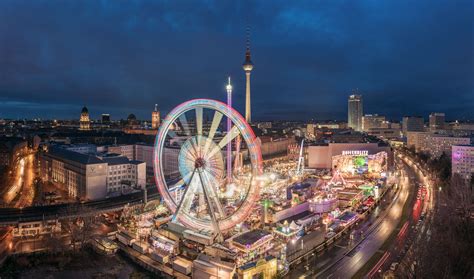 Berlin, Skyline, Christmas Market, Alexanderplatz, Panorama, 2015