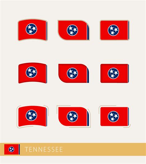 Vector flags of Tennessee, collection of Tennessee flags. 11690665 ...