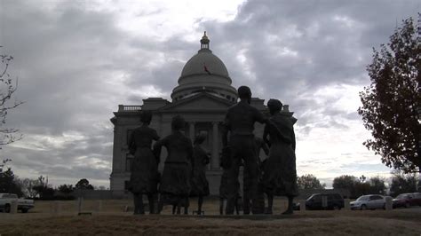 Little Rock Nine Monument on the grounds of the Arkansas State Capitol ...