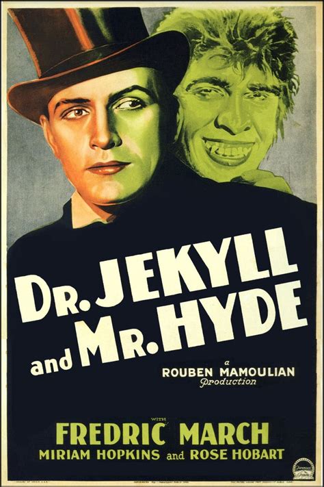 Dr. Jekyll And Mr. Hyde (1931) | Jekyll and mr hyde, Movie posters vintage, Mr. hyde