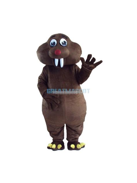 Short Fur Brown Mole Mouse Mascot Costume Free Shipping