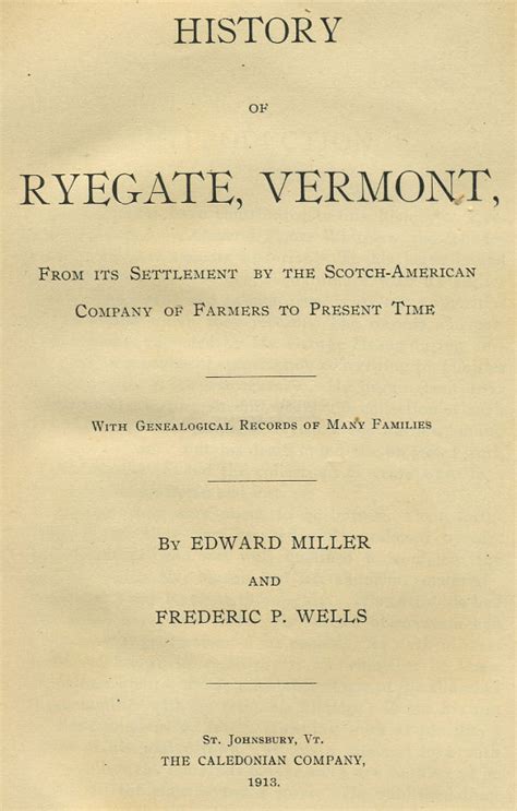 History of Ryegate, Vermont