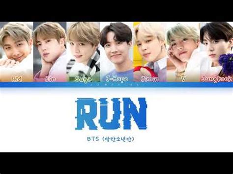 BTS Run english lyrics - YouTube