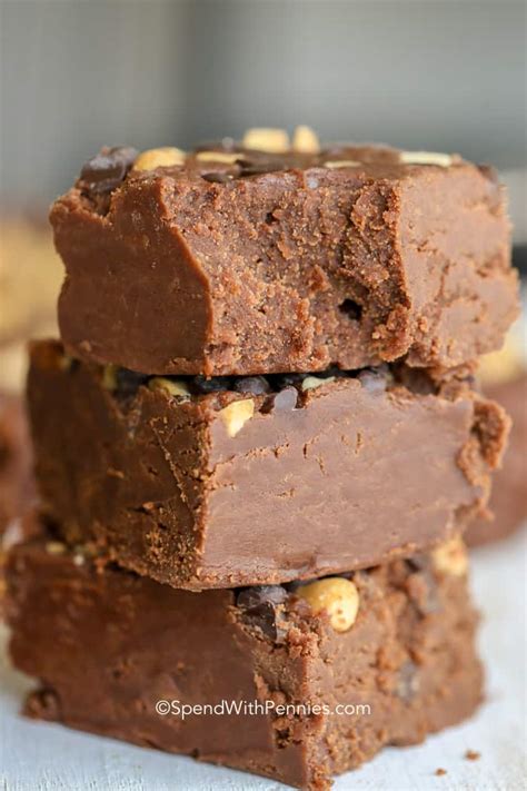 Easy Chocolate Peanut Butter Fudge {3 Ingredients} - Spend With Pennies