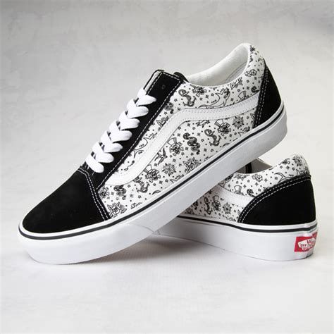 Vans Old Skool Tattoo Skate Shoe - Black / Marshmallow | Journeys