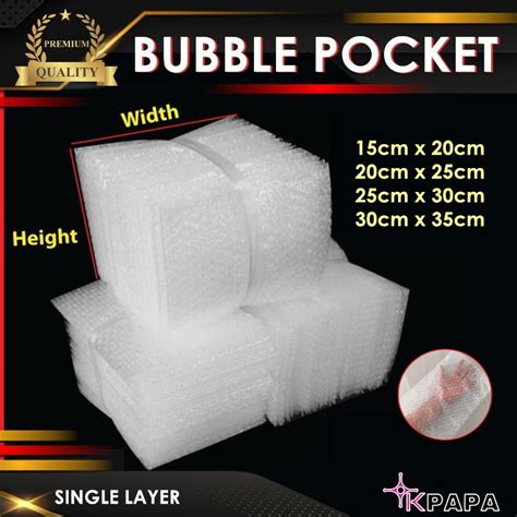 Bubble Wrap Bag Packing Pouches Single Layers Pocket Bubble Pocket buble Wrap Bag | Shopee Malaysia