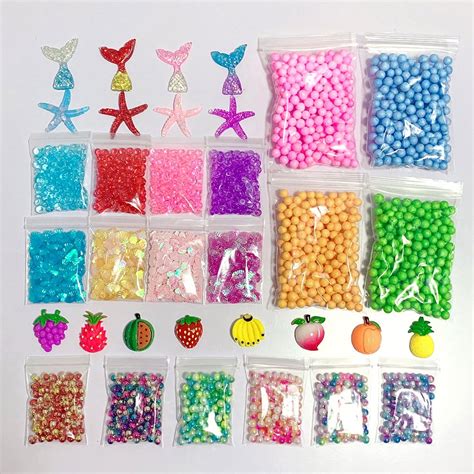 Mermaid Pearl Shell Sequins Fruit Slime Supplies Kit For DIY Slime Making - Walmart.com ...