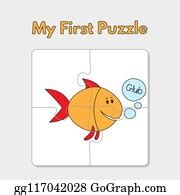 290 Cartoon Fish Puzzle Template For Children Clip Art | Royalty Free ...