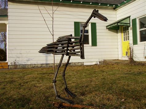 James Jamison Metal Sculptures: Railroad spike bird