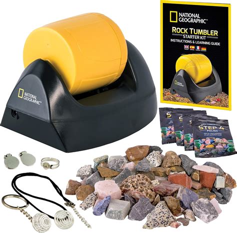 NATIONAL GEOGRAPHIC Starter Rock Tumbler Kit - Complete Rock Polisher Kit, Durable Leak-Proof ...