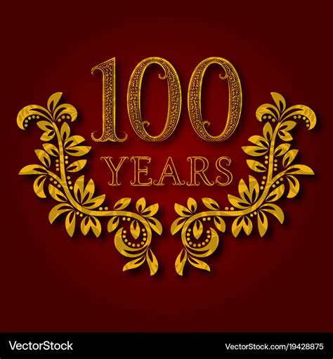 One hundred years anniversary celebration Vector Image