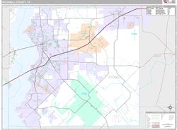 Rockwall County, TX Zip Code Wall Map Premium Style by MarketMAPS