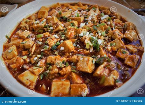 Chinese Tofu Dish Mapo Doufu, Mapo-Tofu Stock Image - Image of cooking ...