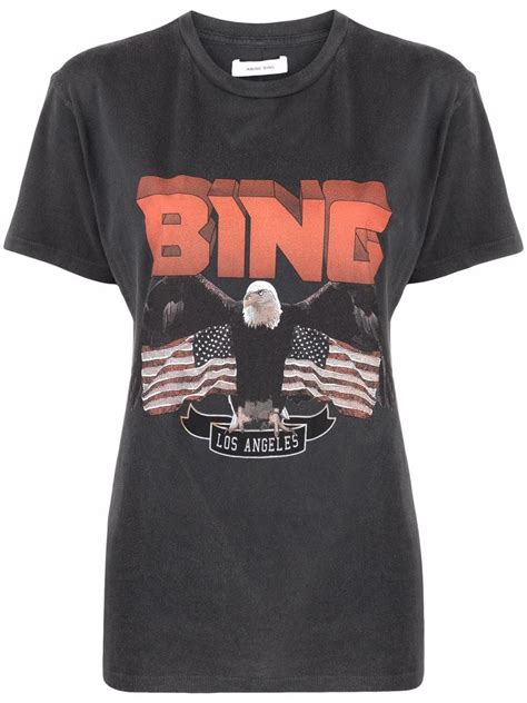 ANINE BING logo-print Cotton T-shirt - Farfetch