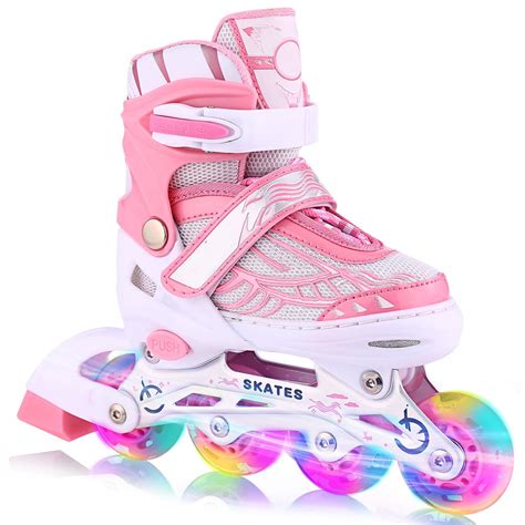 Buy OUTCAMER Inline Skates with Light Up Wheels Adjustable Roller Skates Beginner Roller Fun ...