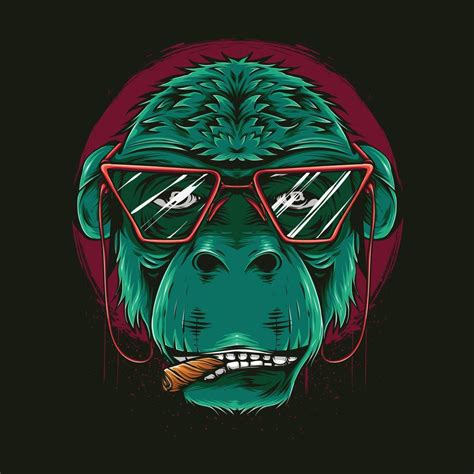 cool smoking monkey illustration for t-shirt design and print 4936863 Vector Art at Vecteezy