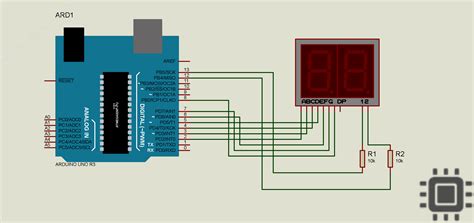 2-Digit 7 Segment Counter(00-99)with Arduino in Proteus ...