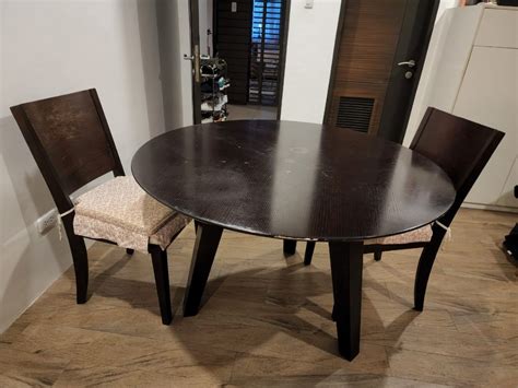 Round Dining Table + Chairs, Furniture & Home Living, Furniture, Tables & Sets on Carousell