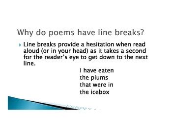 Line Breaks in Poetry by Jonathan Cowan | Teachers Pay Teachers