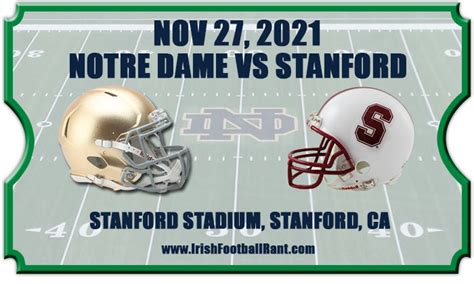 2021 Notre Dame Fighting Irish vs Stanford Cardinal Football Tickets | Irish Football Rant