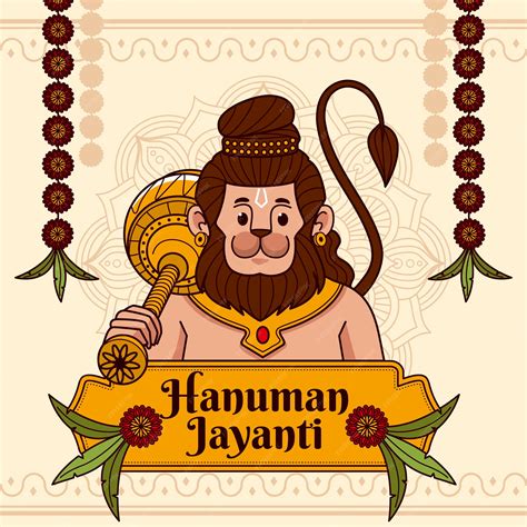 Free Vector | Hand drawn hanuman jayanti illustration