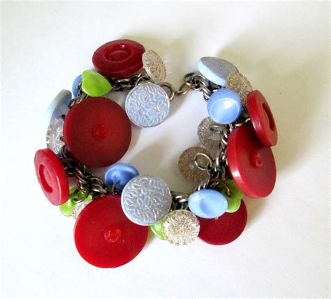 Multicolored Vintage Button Bracelet / Mid by looseendsvintage