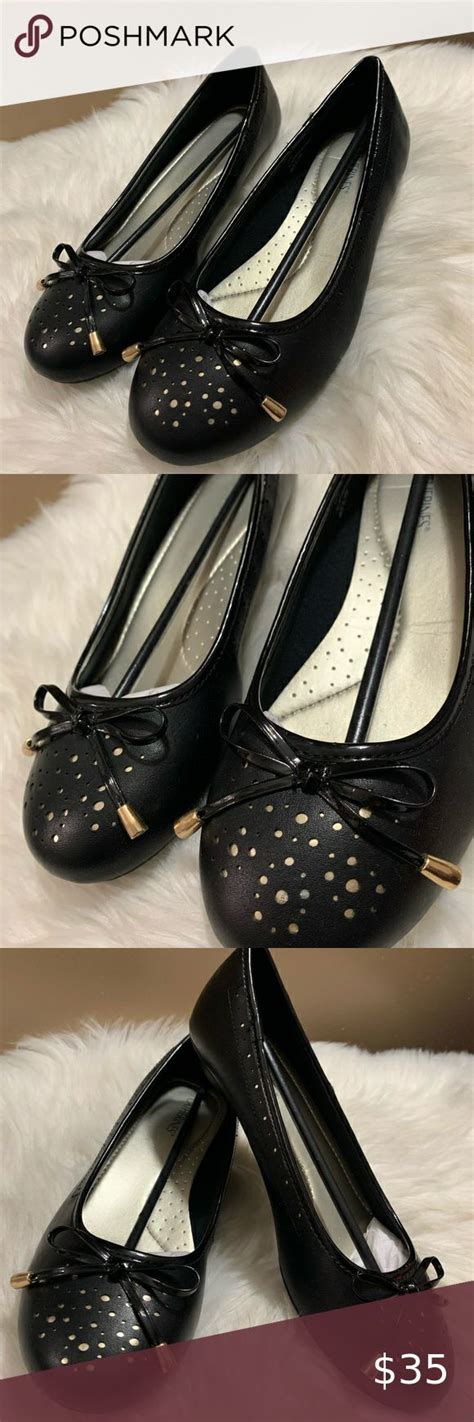 Catherines Flats Comfort Black Women's Shoes 9 W | Black shoes women, Women shoes, Black womens