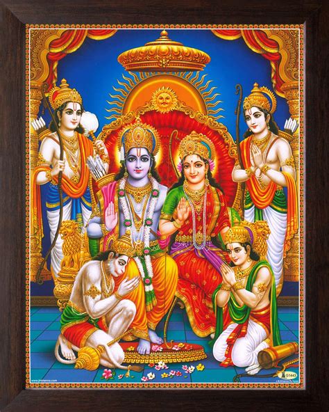 Art n Store: Ram Darbar Painting, HD Printed Religious & Decor Poster Painting with Plane Brown ...