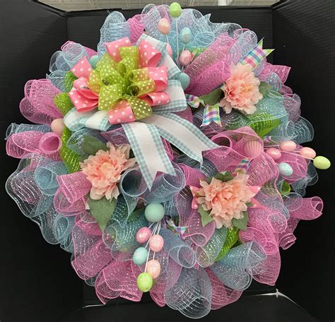 Mesh Easter Wreath by Andrea | Easter wreaths, Deco mesh wreaths, How to make wreaths