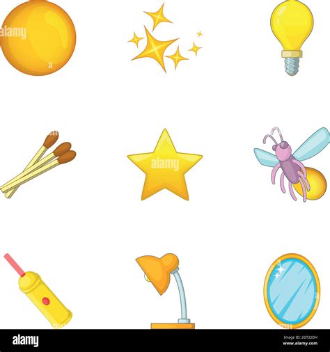 Luminous objects icons set, cartoon style Stock Vector Image & Art - Alamy