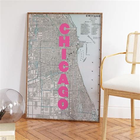 Chicago Vintage Map - Etsy