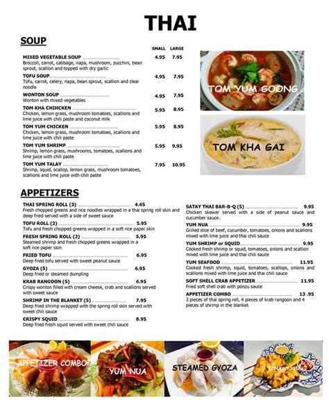 Thai MENU - THAI THAI HOUSE