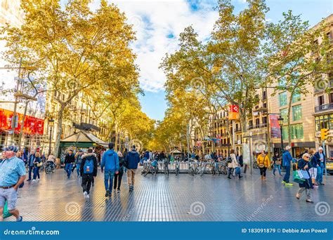 La Rambla/ Las Ramblas in Barcelona Editorial Stock Image - Image of ...