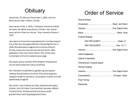 Database Error | Obituaries ideas, Funeral program template, Funeral programs