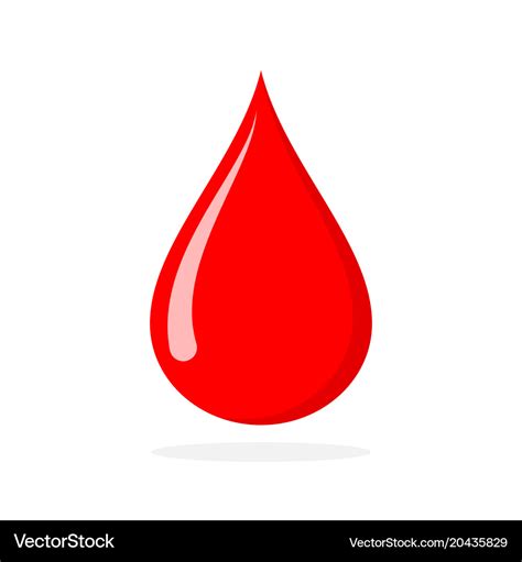 Red blood drop Royalty Free Vector Image - VectorStock