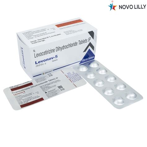 Levocetirizine Dihydrochloride Tablets IP 5mg Manufacturer Supplier & PCD