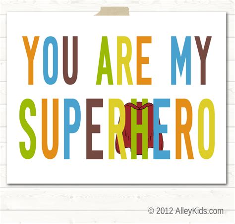 You Are My Superhero, Typography Art, Childrens Art, Superhero Art on Luulla